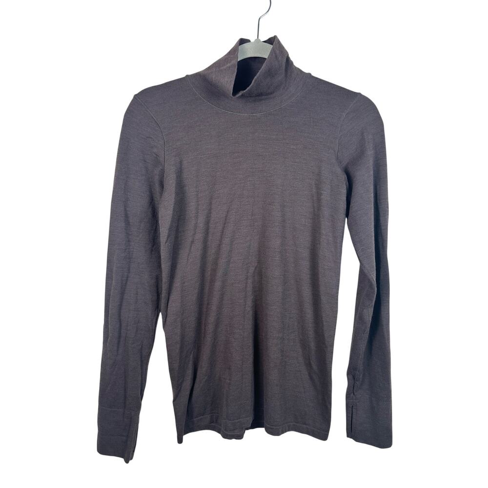 Athleta Brown Long Sleeve Foresthill Ascent Turtleneck Top Medium Base Layer EUC